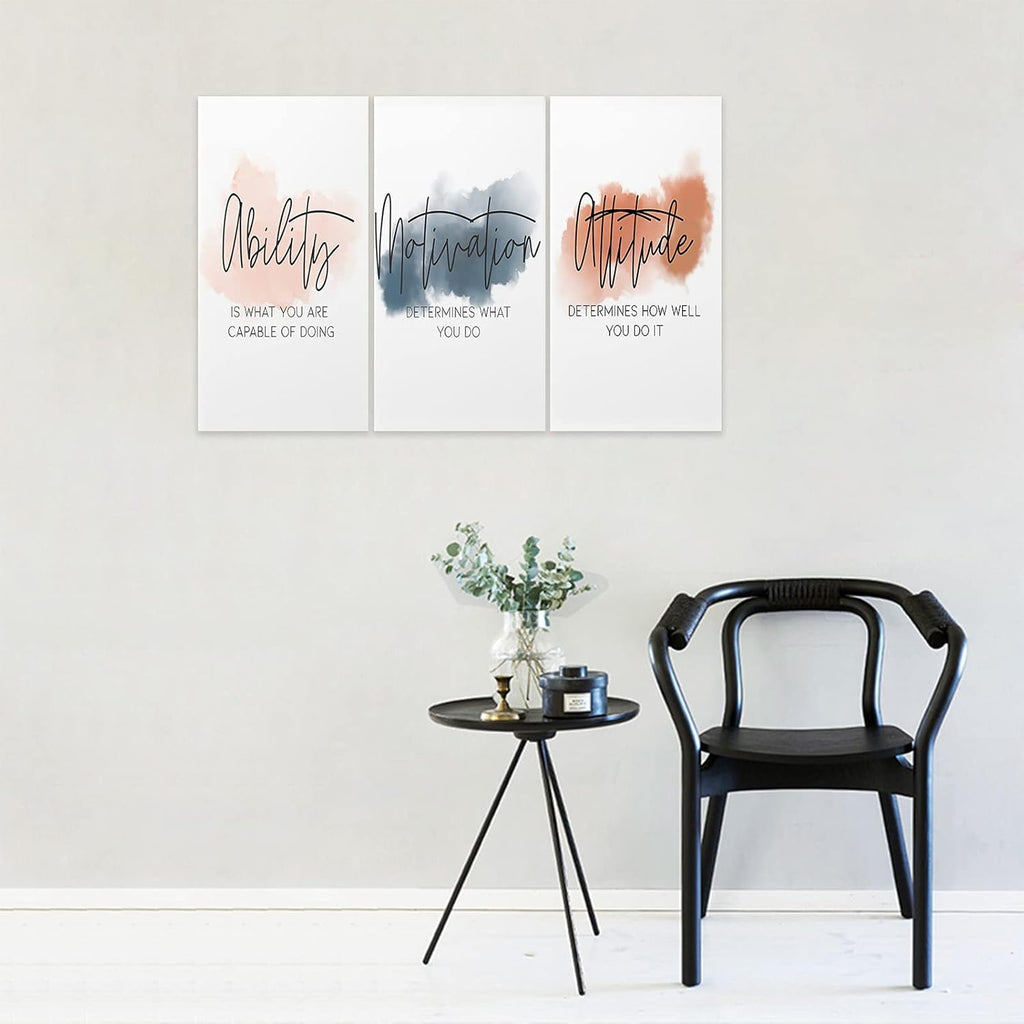 Motivational Mindset Canvas Wall‑Art Set