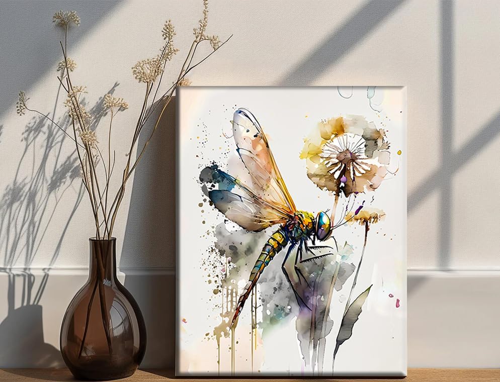 Watercolor Dragonfly Framed Wall Art