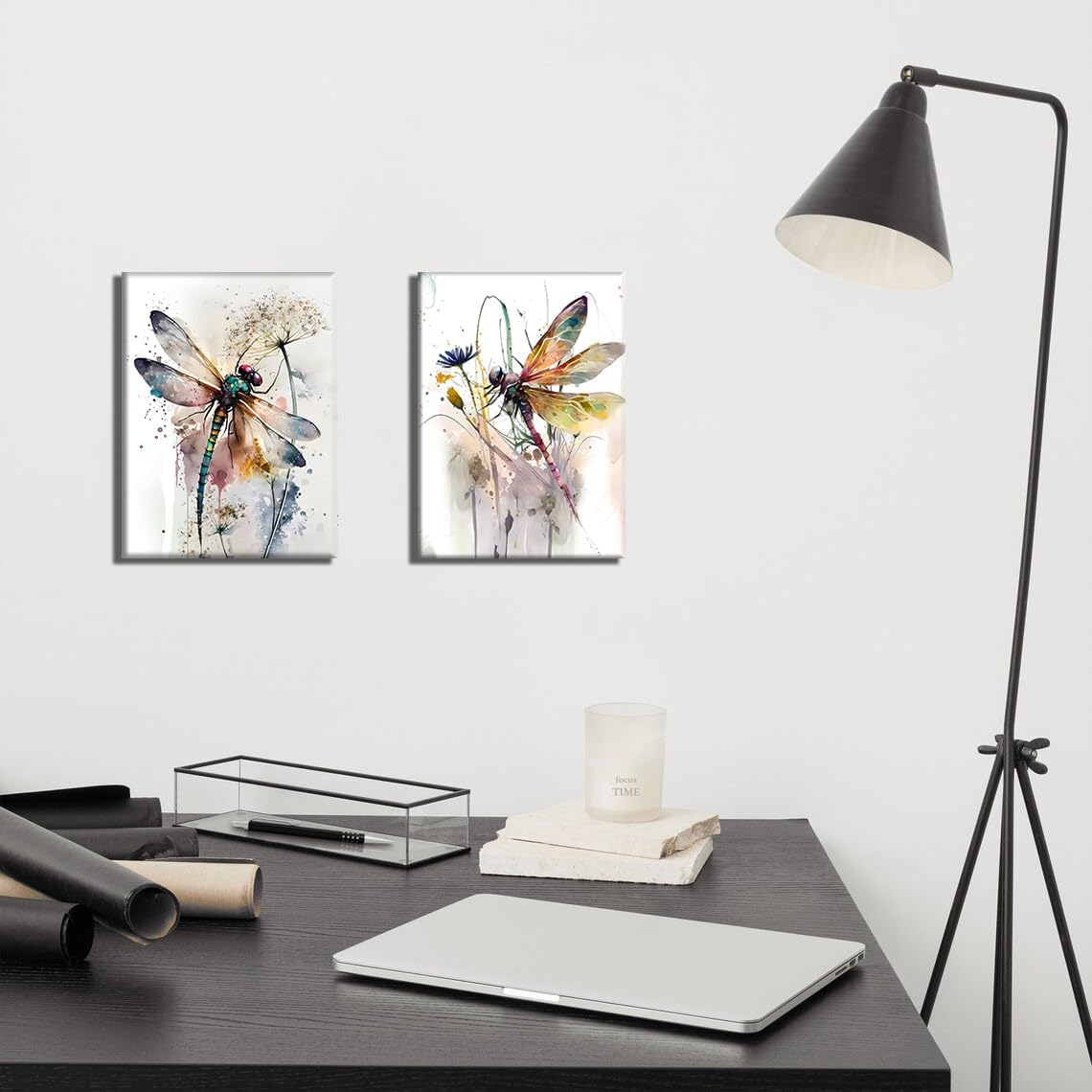 Watercolor Dragonfly Framed Wall Art