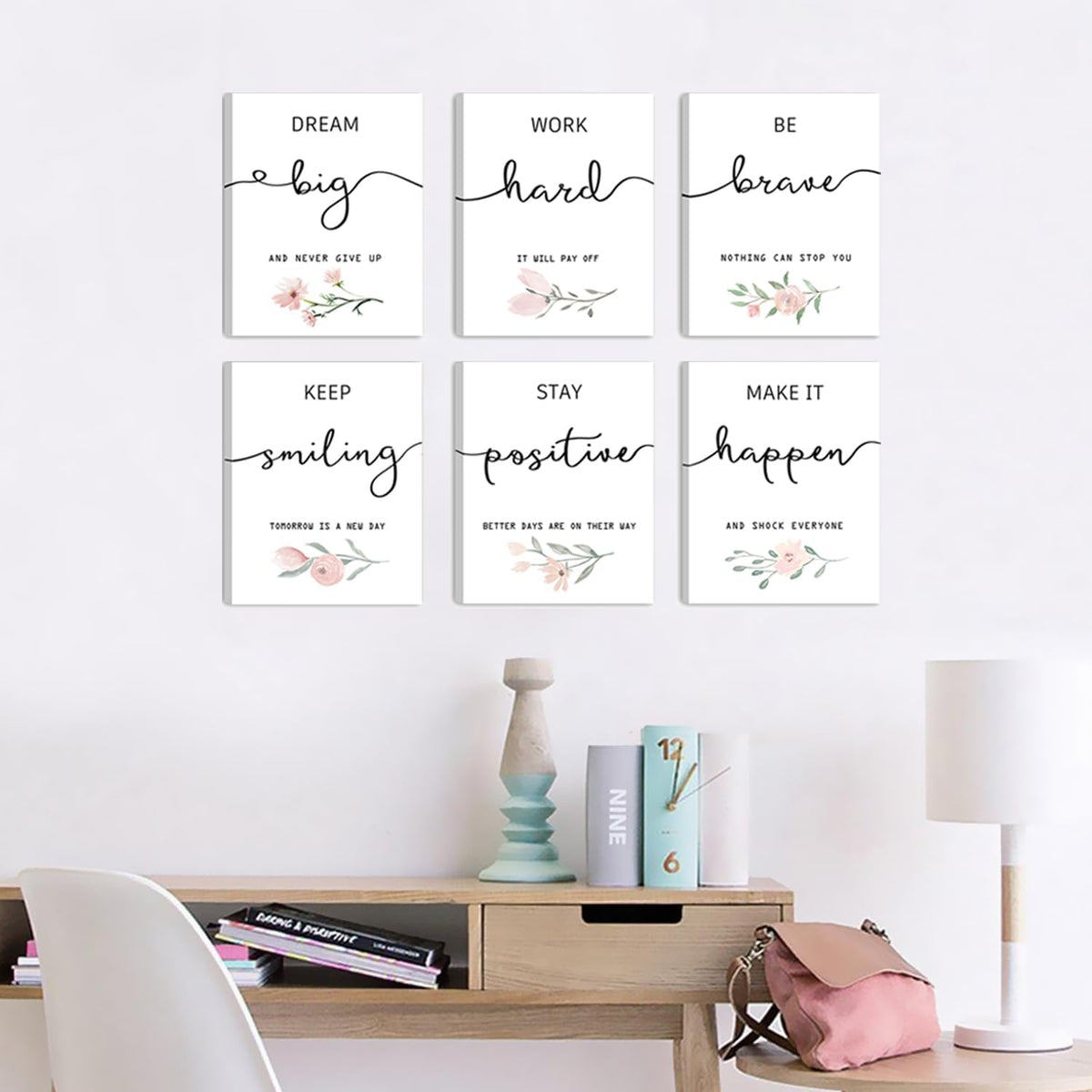 Positive Inspirational Framed Wall‑Art Set