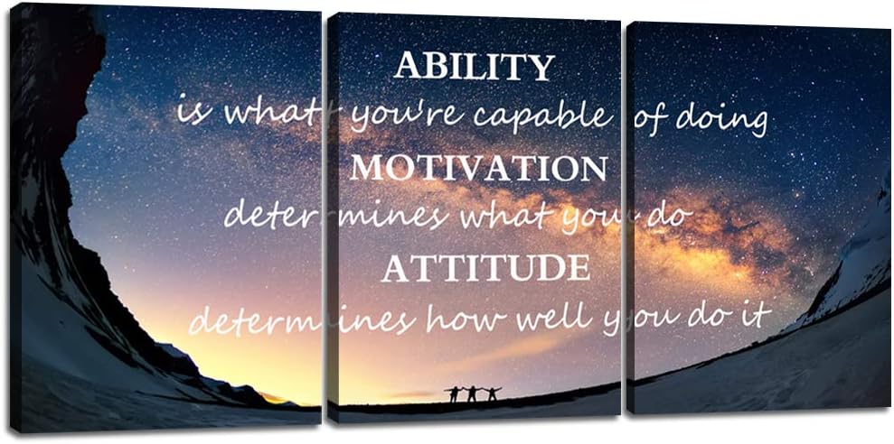 Motivational Quote Canvas Wall‑Art Panels