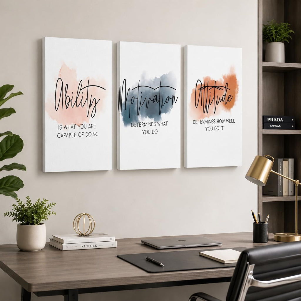 Motivational Mindset Canvas Wall‑Art Set