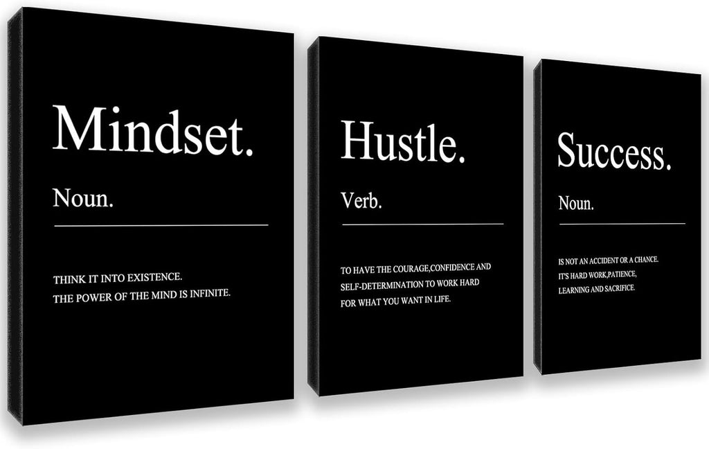 Success Motivational Canvas Wall‑Art Set