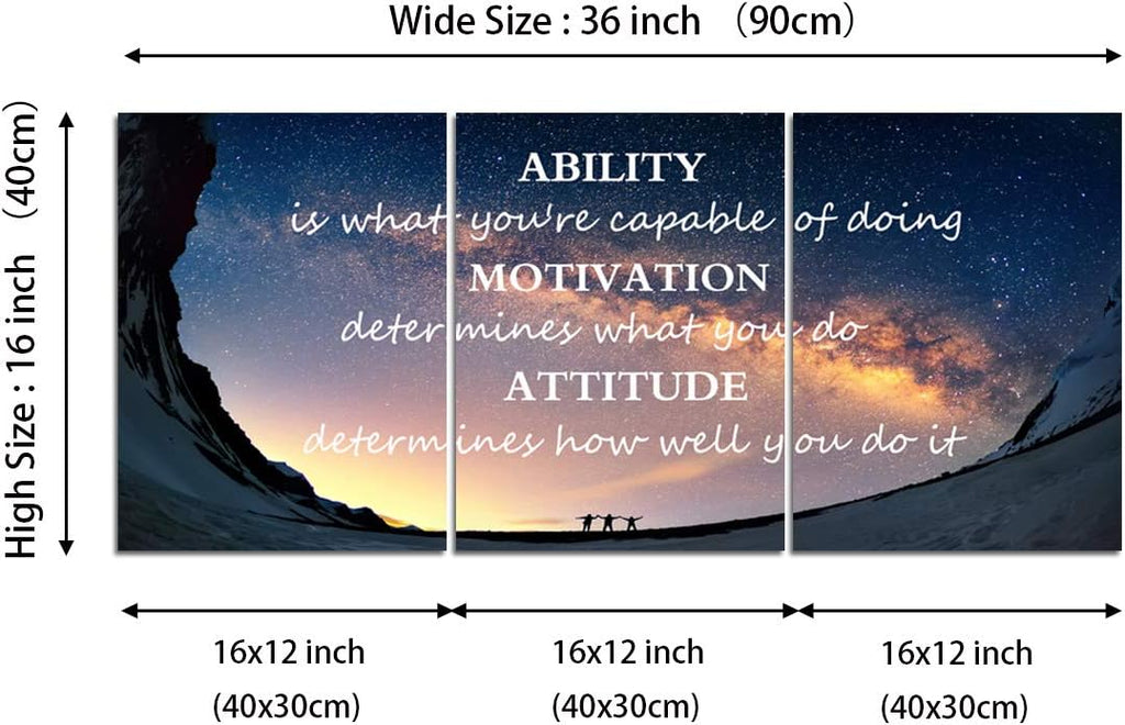 Motivational Quote Canvas Wall‑Art Panels