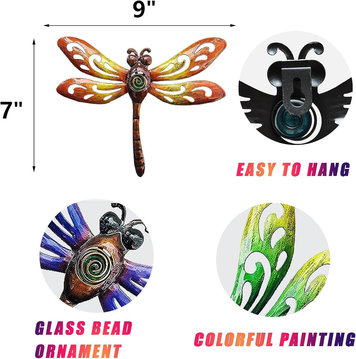 Metal Dragonfly Indoor Outdoor Wall Decor