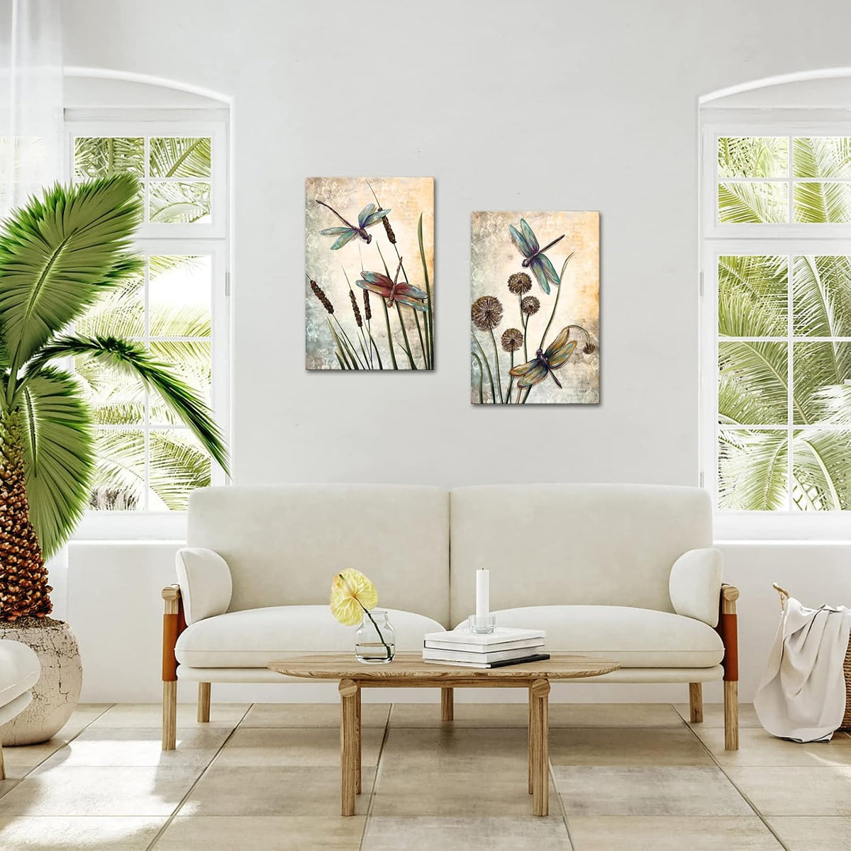 Vintage Dragonfly Canvas Wall Art Print