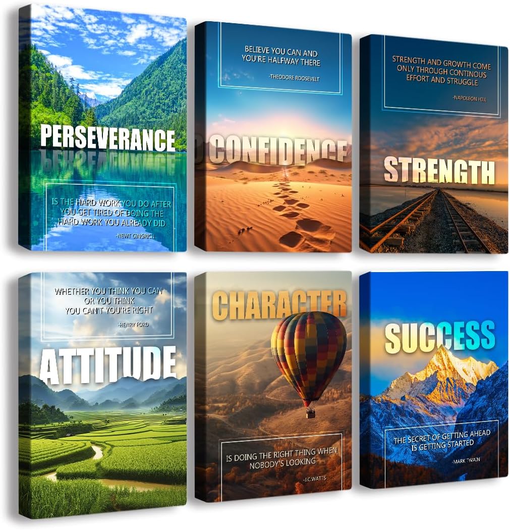 Motivational Landscape Canvas Wall Art Set