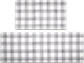 Modern Farmhouse Plaid Kitchen Rug Set