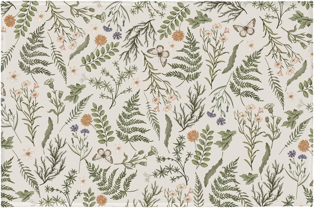 Sage Wildflower Non‑Slip Outdoor Rug