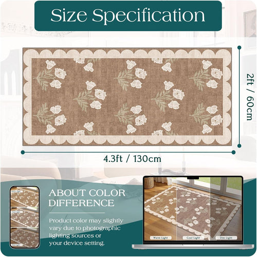 Boho Floral Farmhouse Entryway Rug