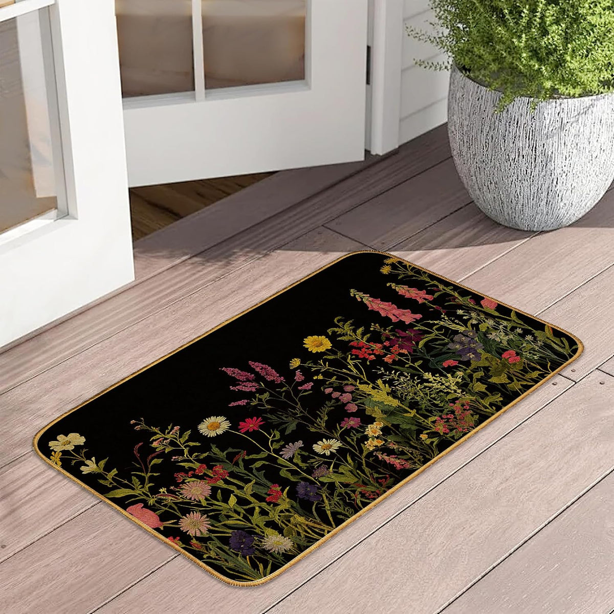 Wildflower Washable Welcome Door Mat Rug