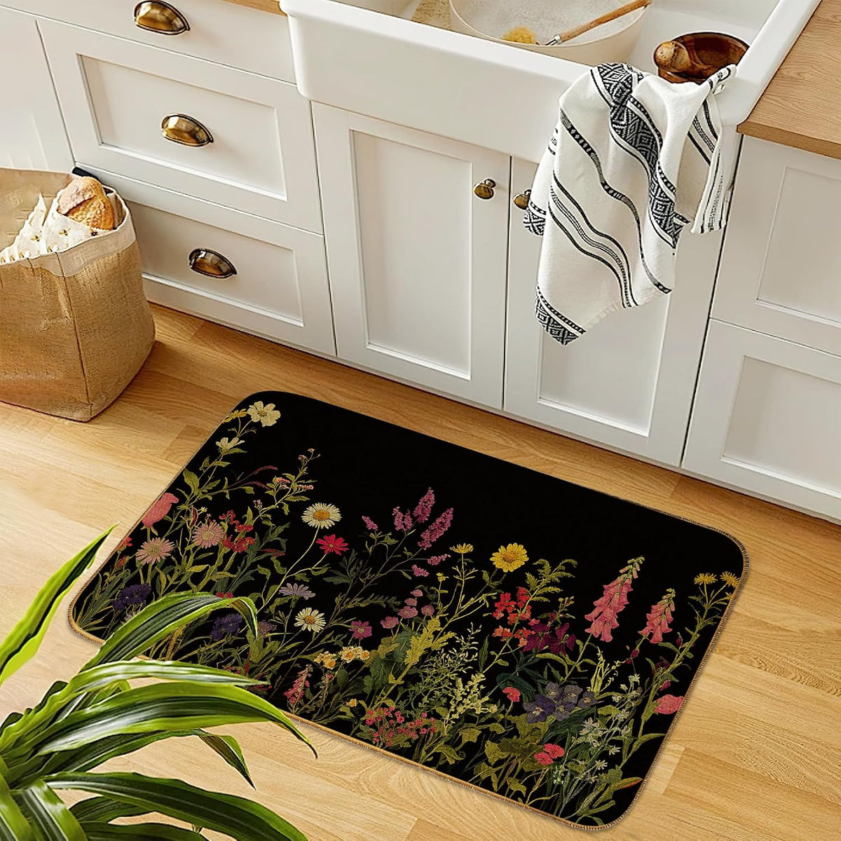Wildflower Washable Welcome Door Mat Rug