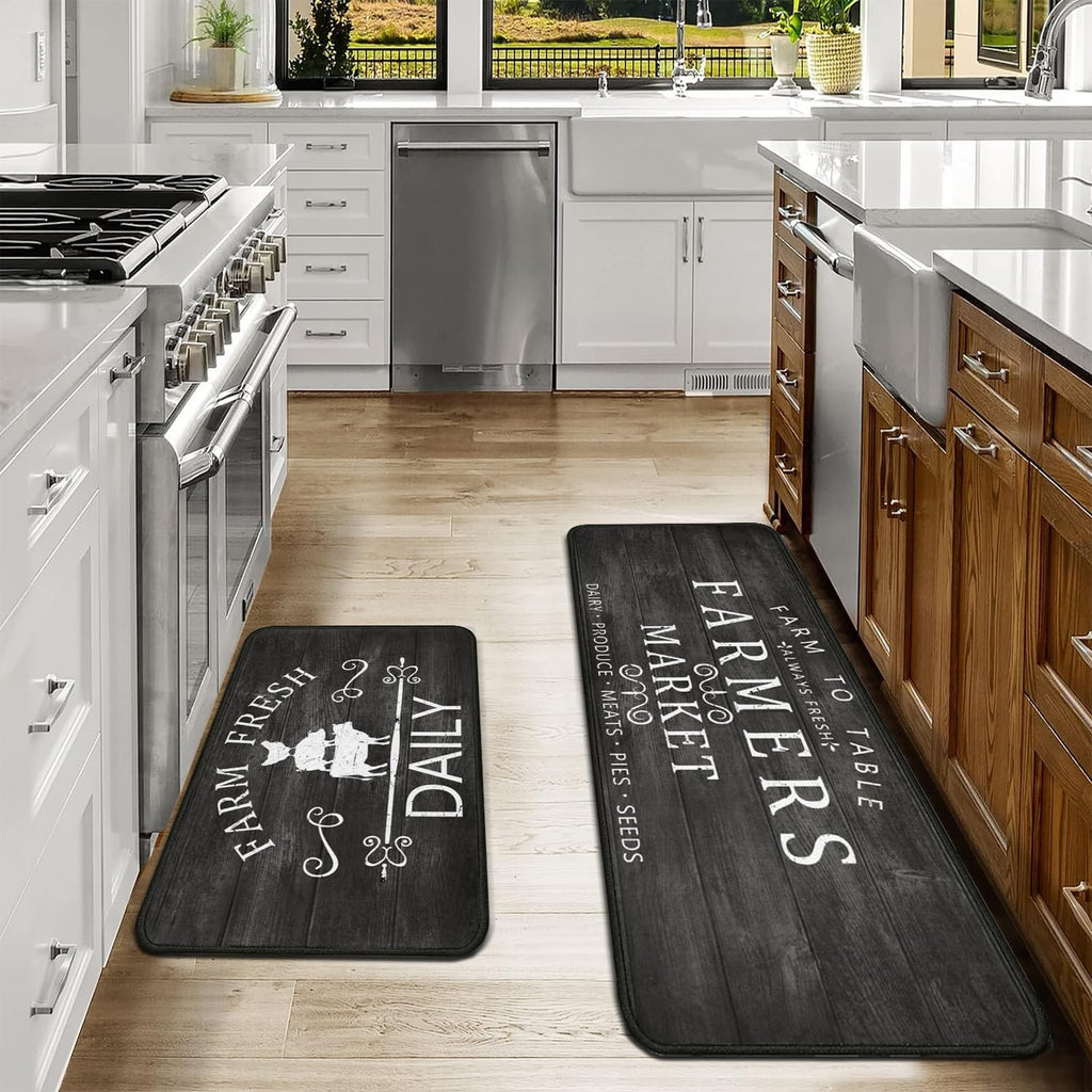 Non‑Slip Washable Farmhouse Kitchen Rug Set