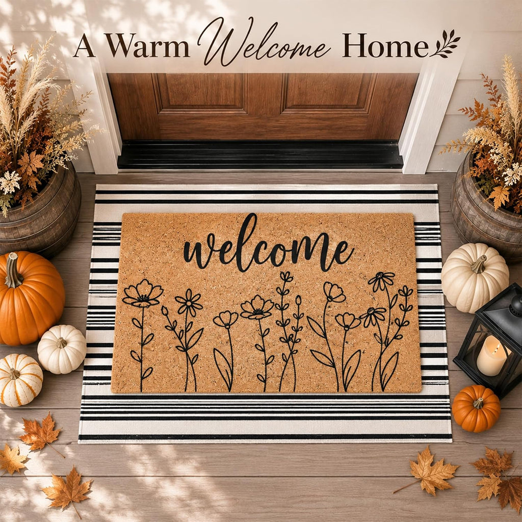 Fall Wildflower Welcome Doormat Set