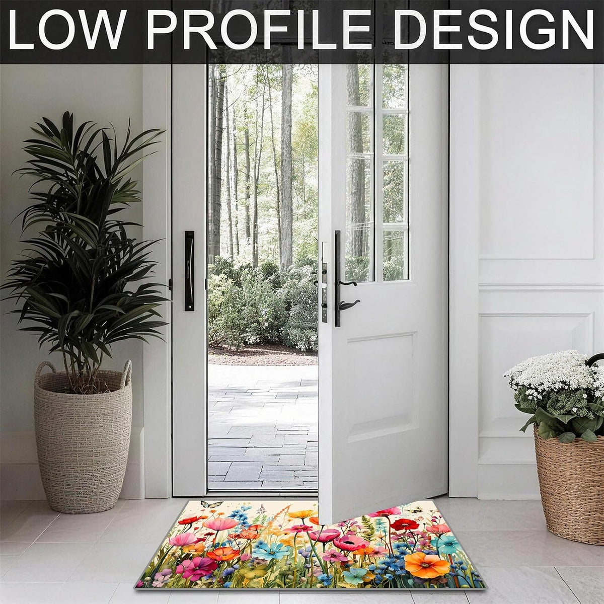 Wildflower Non‑Slip Welcome Door Mat