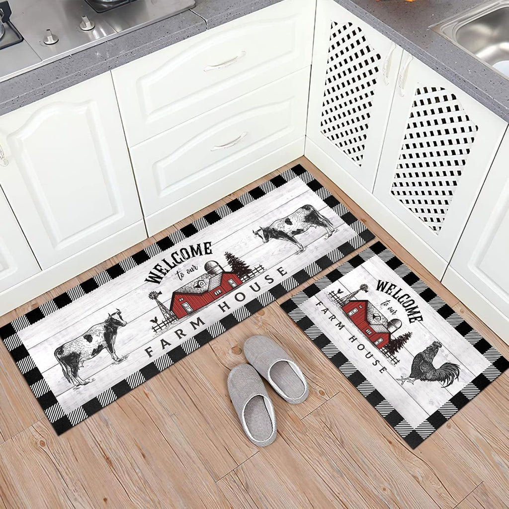 Non‑Slip Farmhouse Kitchen Rug Set