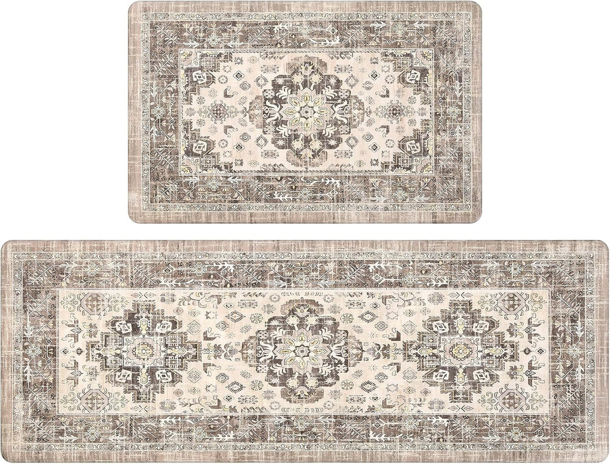 Non‑Slip Cushioned Kitchen Rug Set