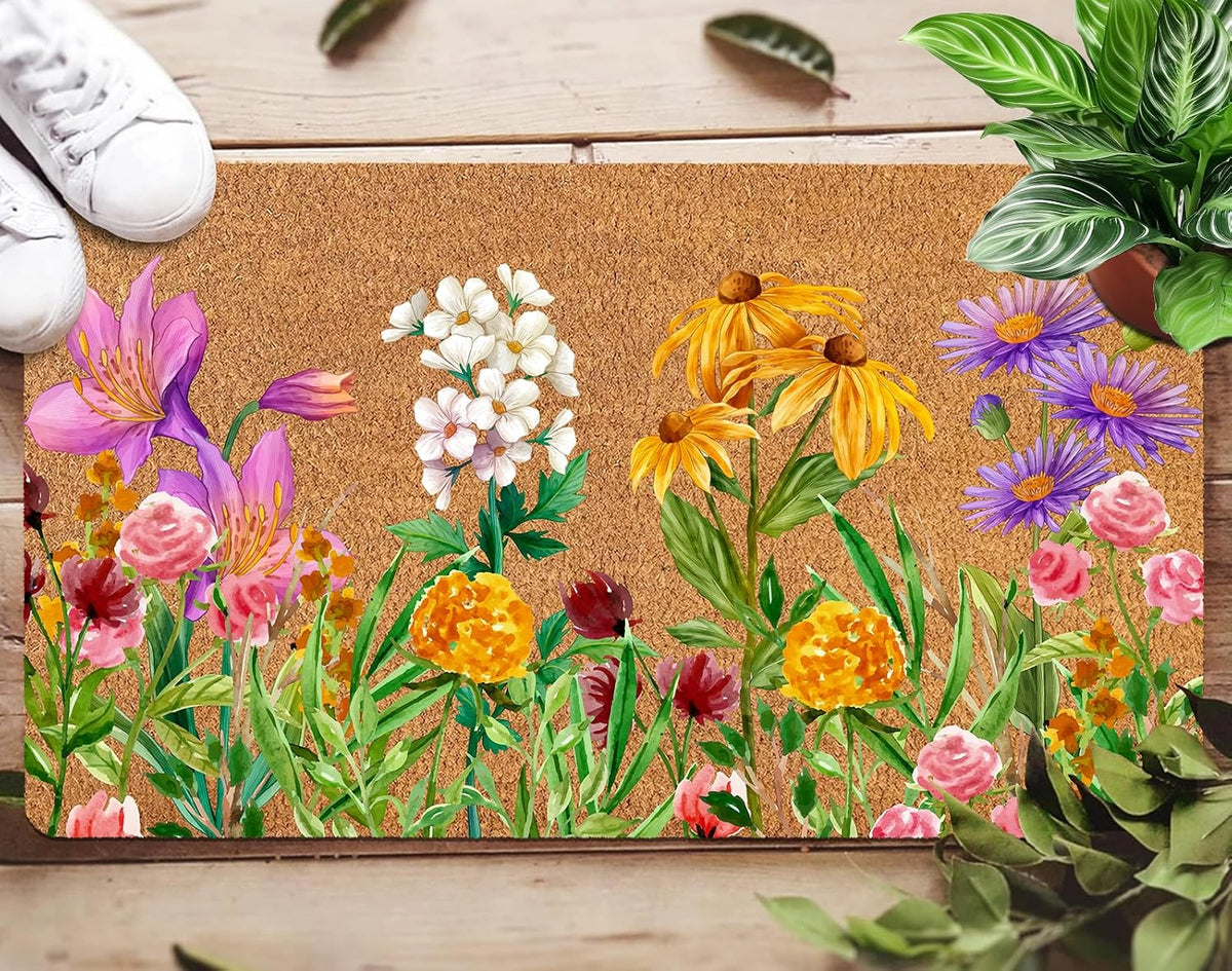 Vintage Wildflower Non‑Slip Welcome Doormat