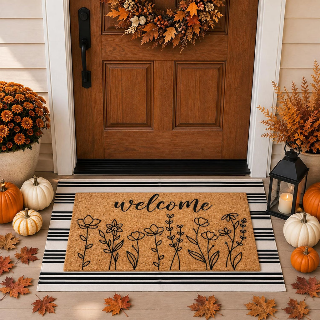 Fall Wildflower Welcome Doormat Set