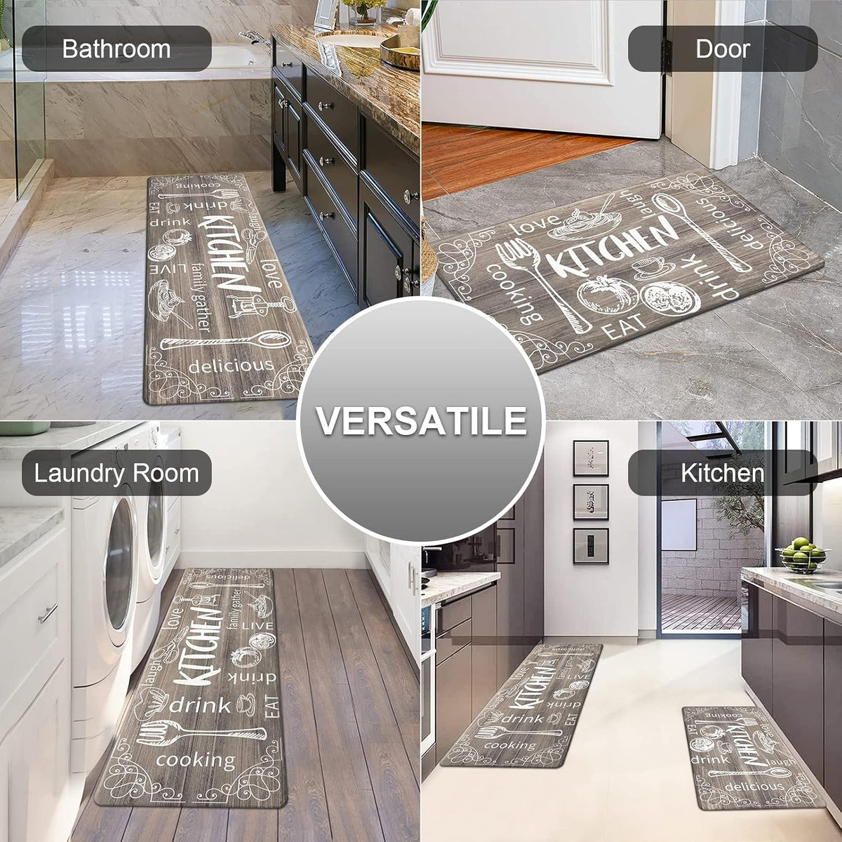 Cushioned Anti‑Fatigue Kitchen Rug Set
