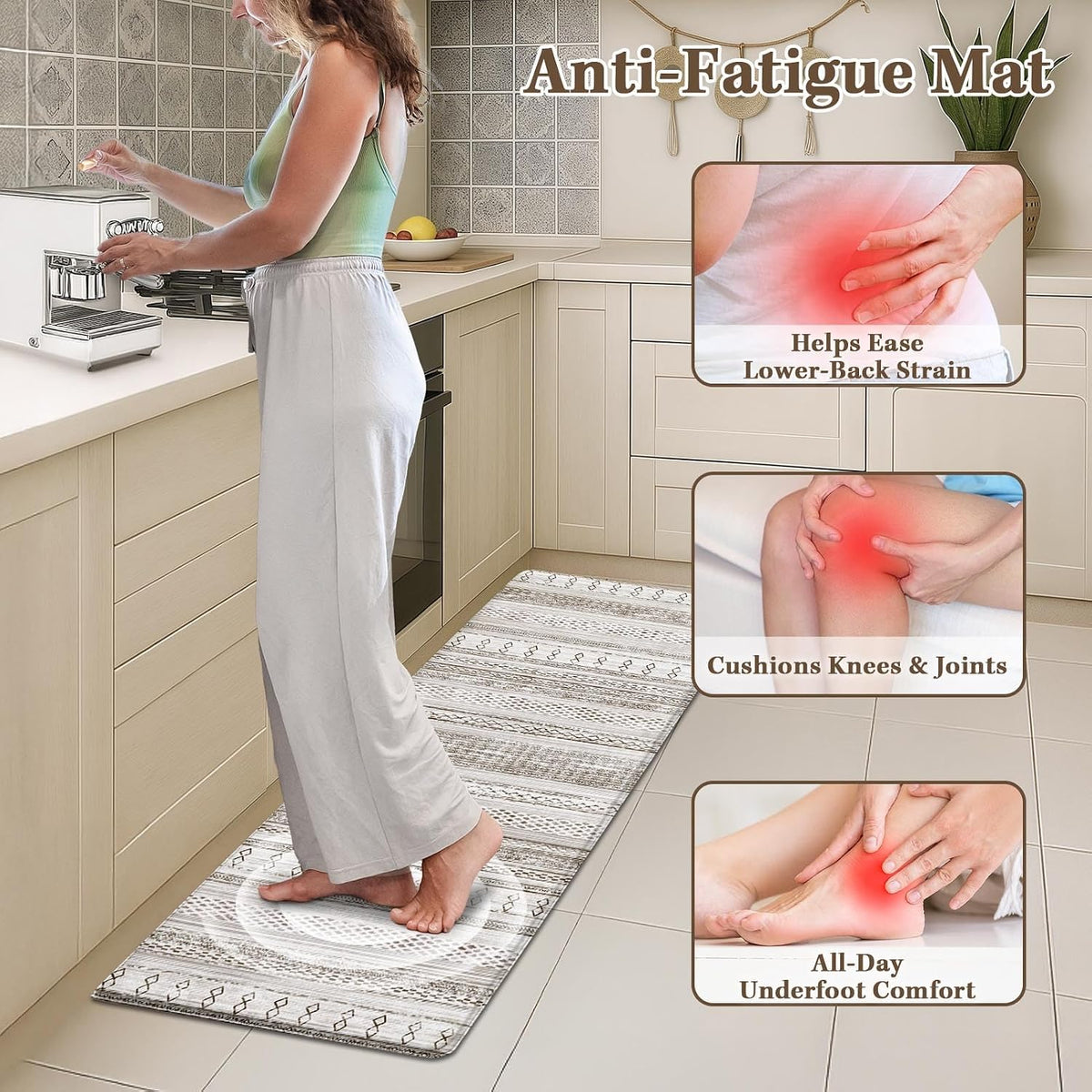 Anti‑Fatigue Non‑Slip Kitchen Rug Set
