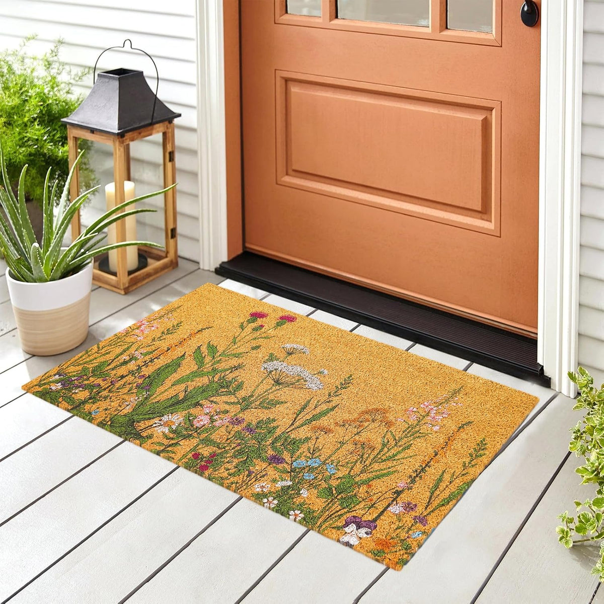 Vintage Wildflower Coir Welcome Doormat