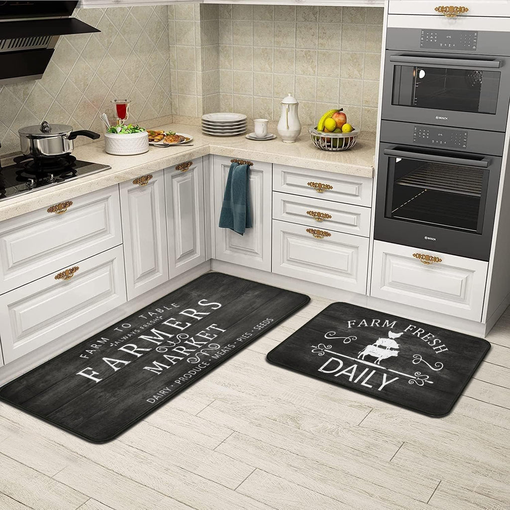 Non‑Slip Washable Farmhouse Kitchen Rug Set
