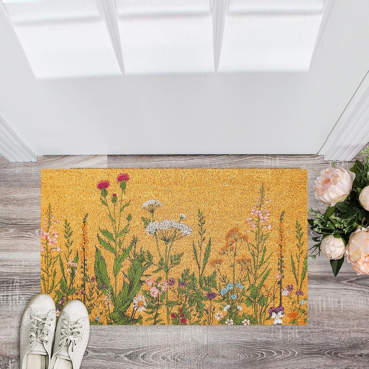 Vintage Wildflower Coir Welcome Doormat