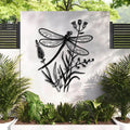 Black Dragonfly Flower Metal Wall Decor