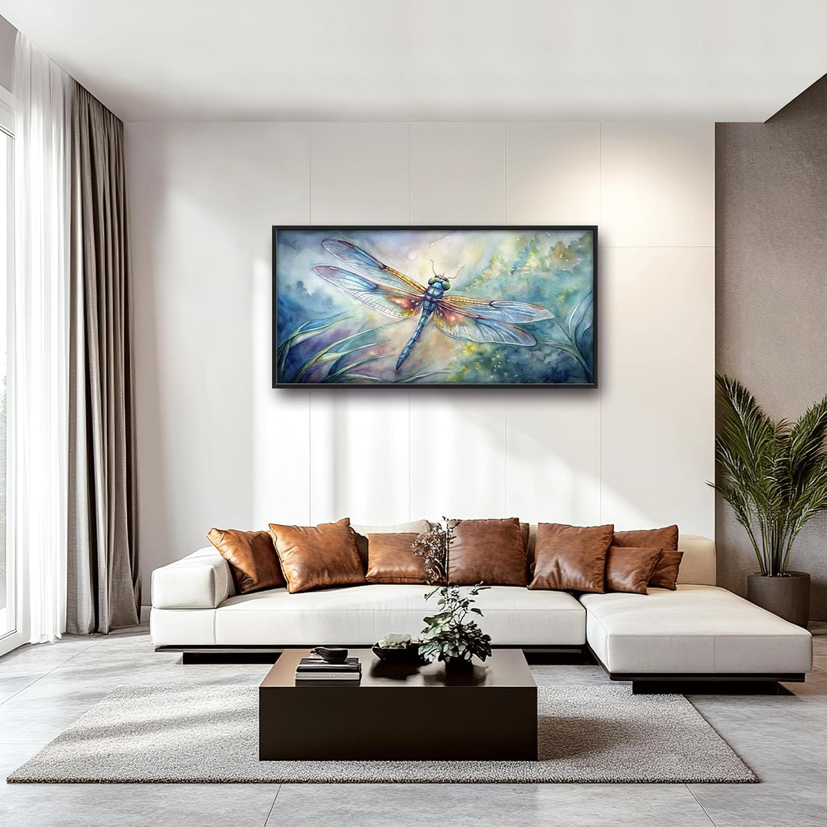 Large Dragonfly Framed Canvas Wall Art