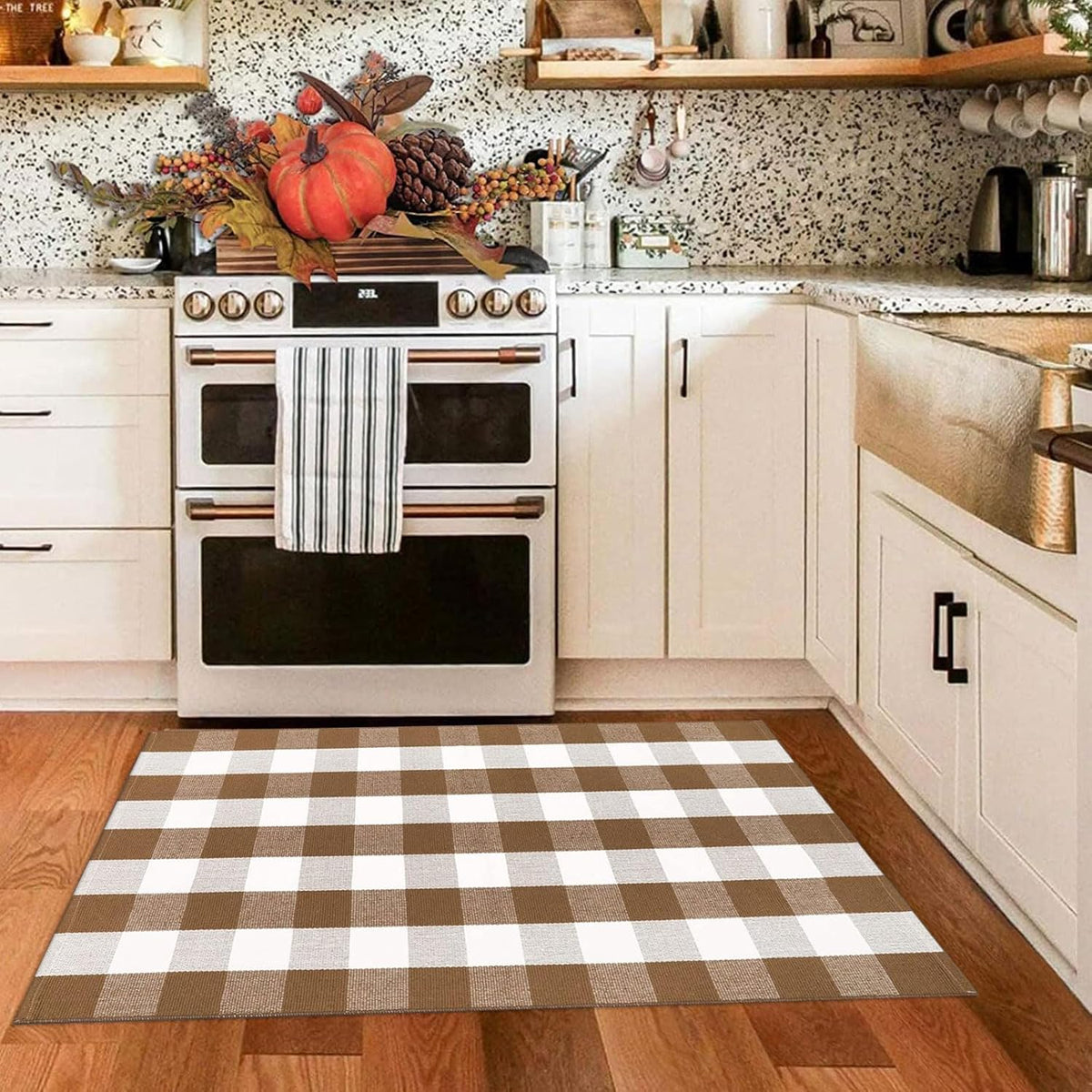 Farmhouse Buffalo‑Check Outdoor Porch Rug