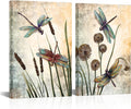 Vintage Dragonfly Canvas Wall Art Print