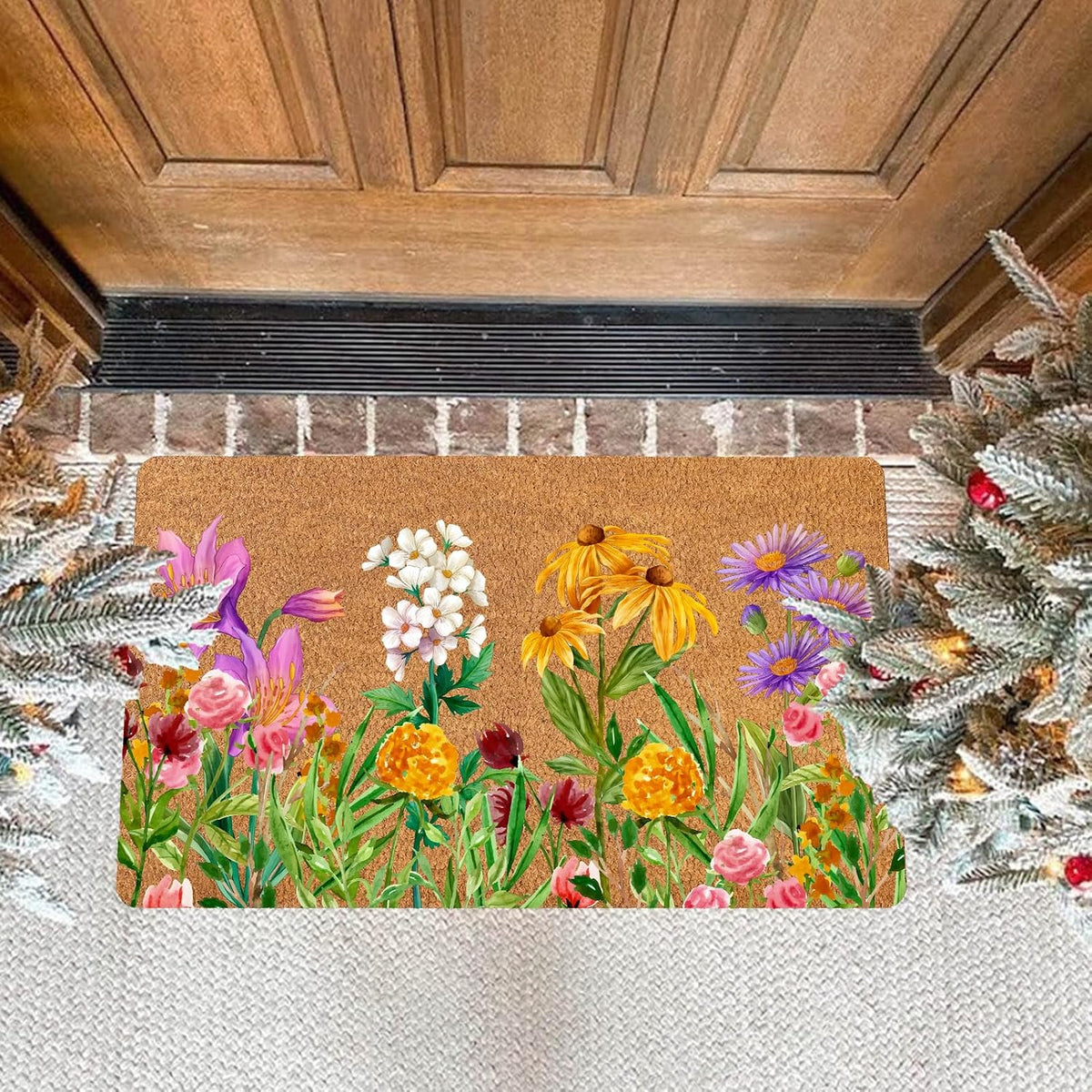 Vintage Wildflower Non‑Slip Welcome Doormat