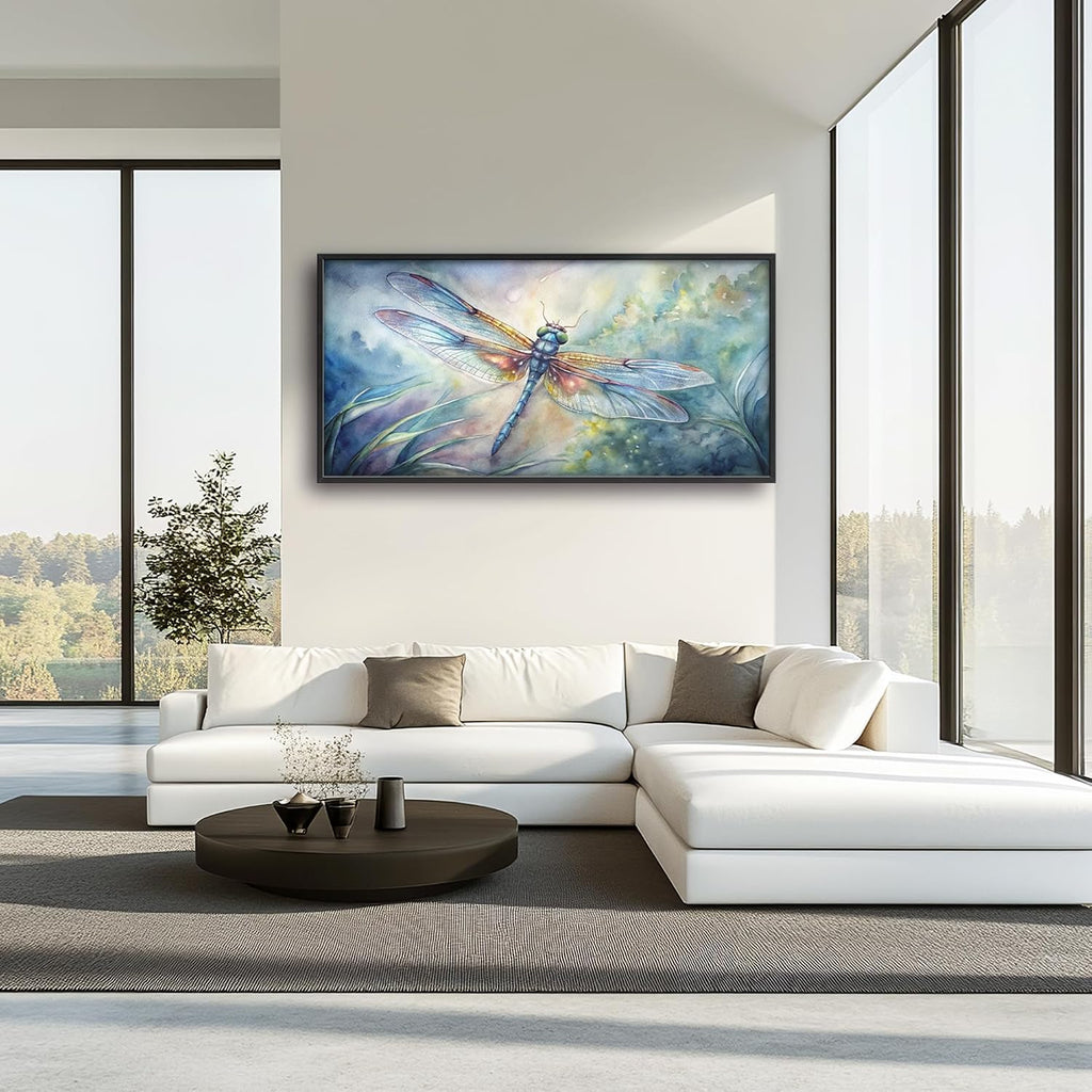 Large Dragonfly Framed Canvas Wall Art