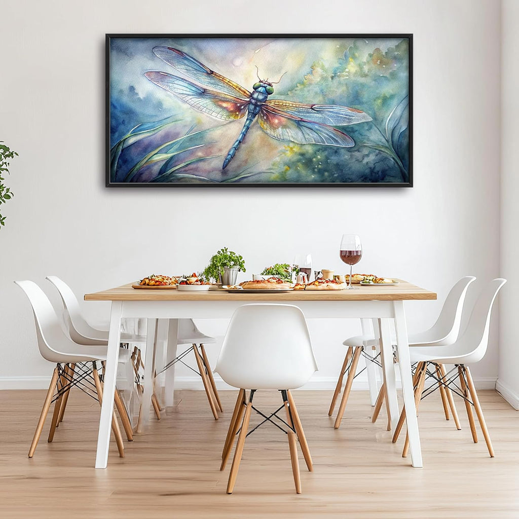 Large Dragonfly Framed Canvas Wall Art