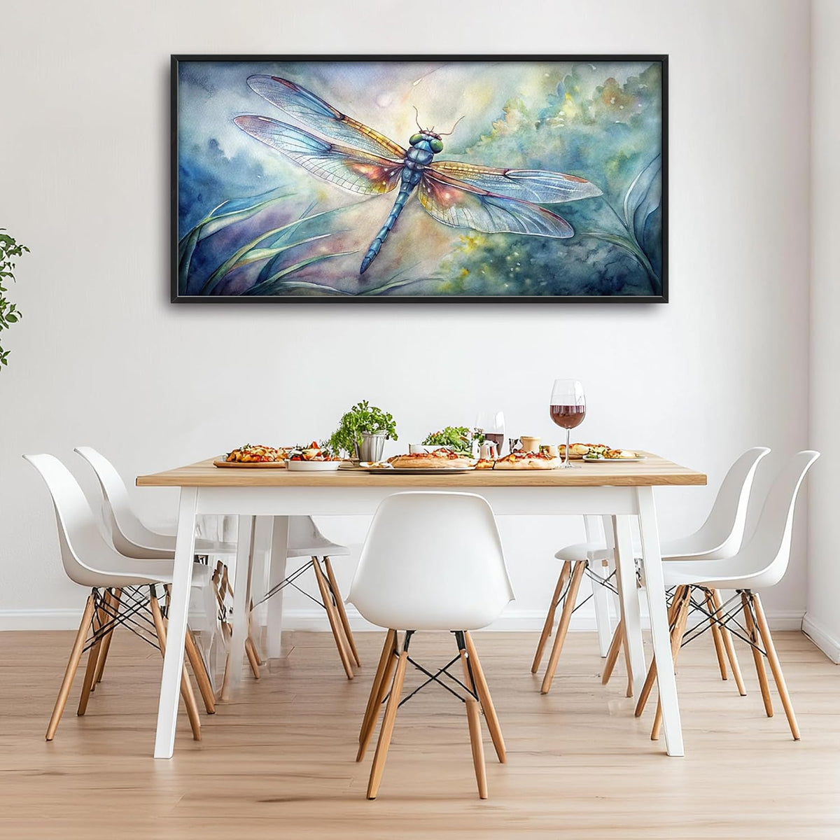 Large Dragonfly Framed Canvas Wall Art