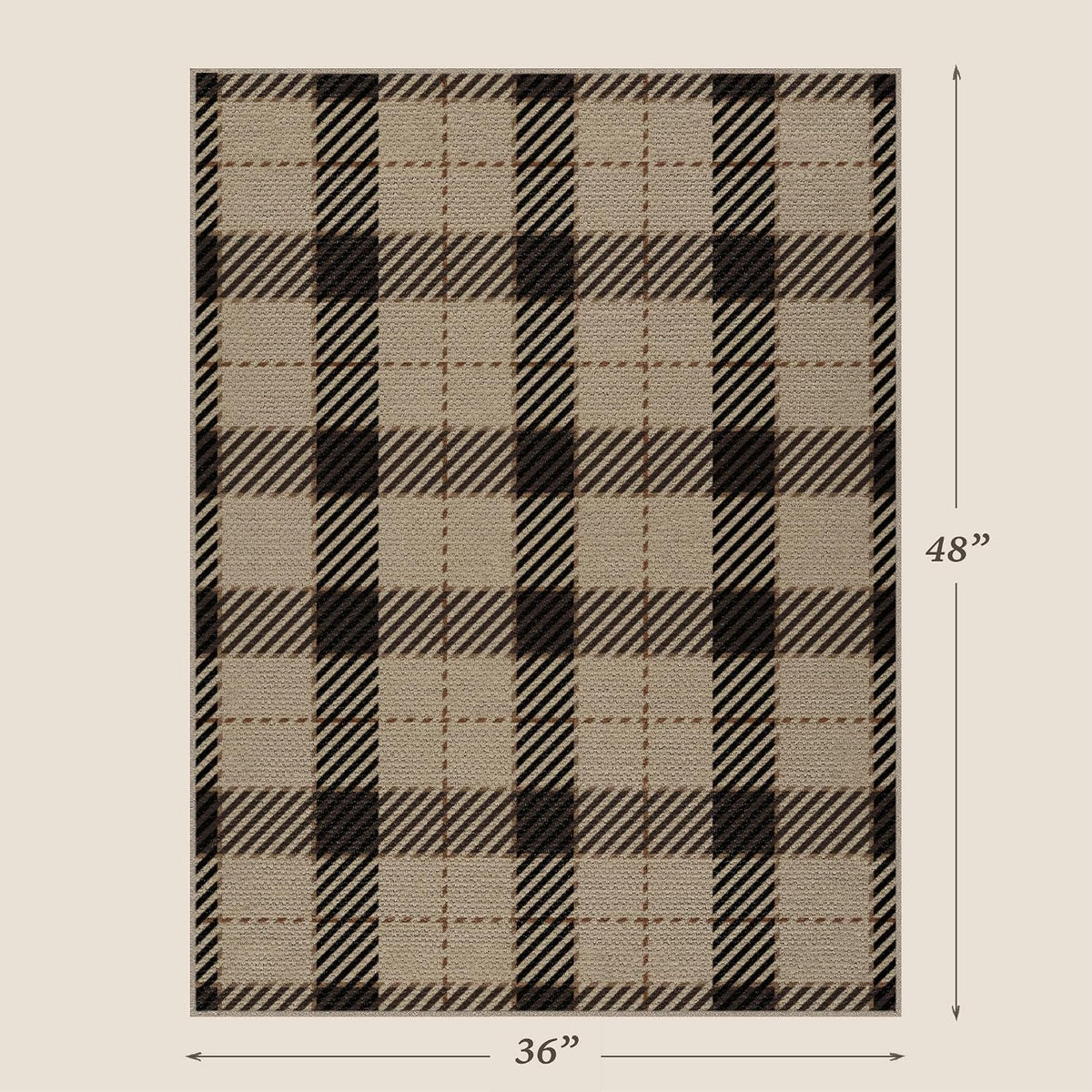 Washable Farmhouse Plaid Entryway Rug