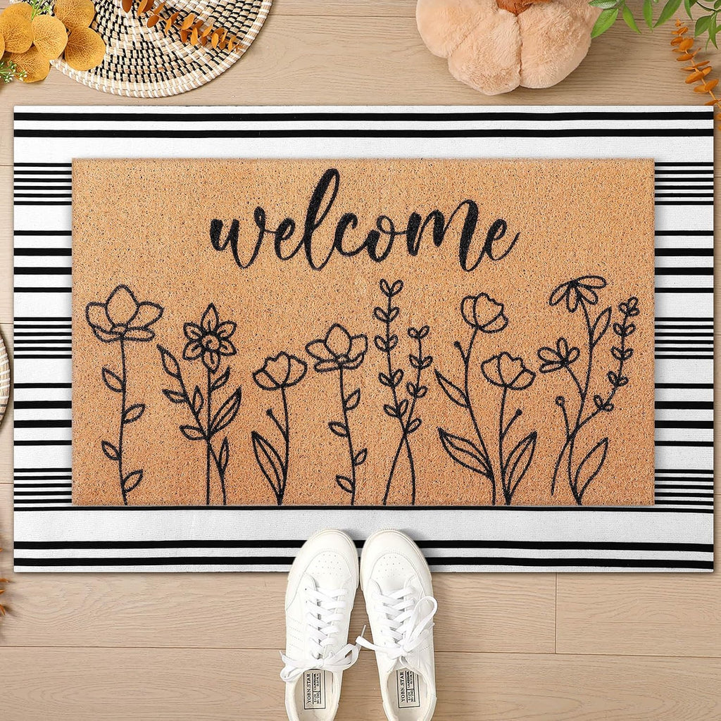 Fall Wildflower Welcome Doormat Set