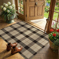 Washable Farmhouse Plaid Entryway Rug