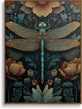 Dark Dragonfly Framed Canvas Wall Art